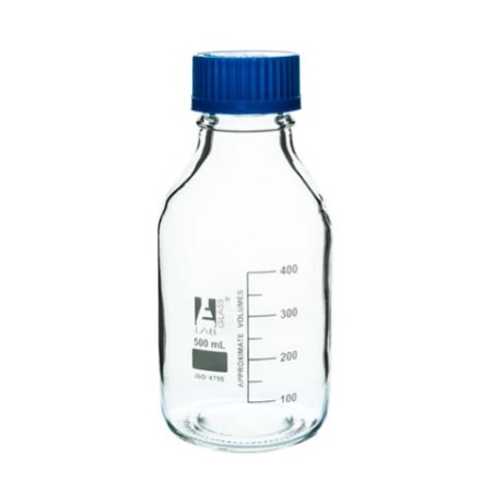 FRASCO AUTOCLAVABLE T/AZUL 500ML GRADUADO CH0164C