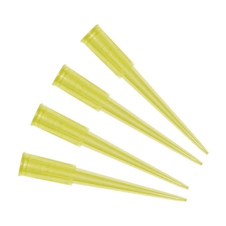 PUNTAS AMARILLAS 200ul Pk X 1000 UNIDADES SIN FILTRO